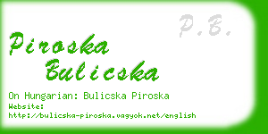 piroska bulicska business card